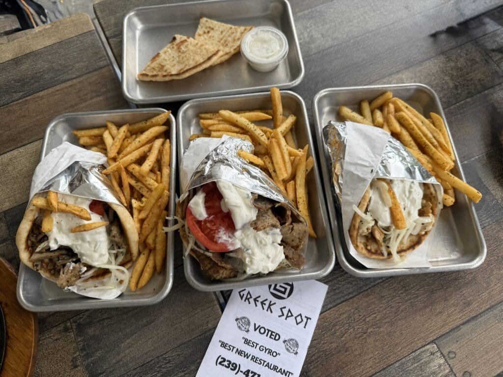 Gyros with fries from The Greek Spot in downtown Cape Coral.