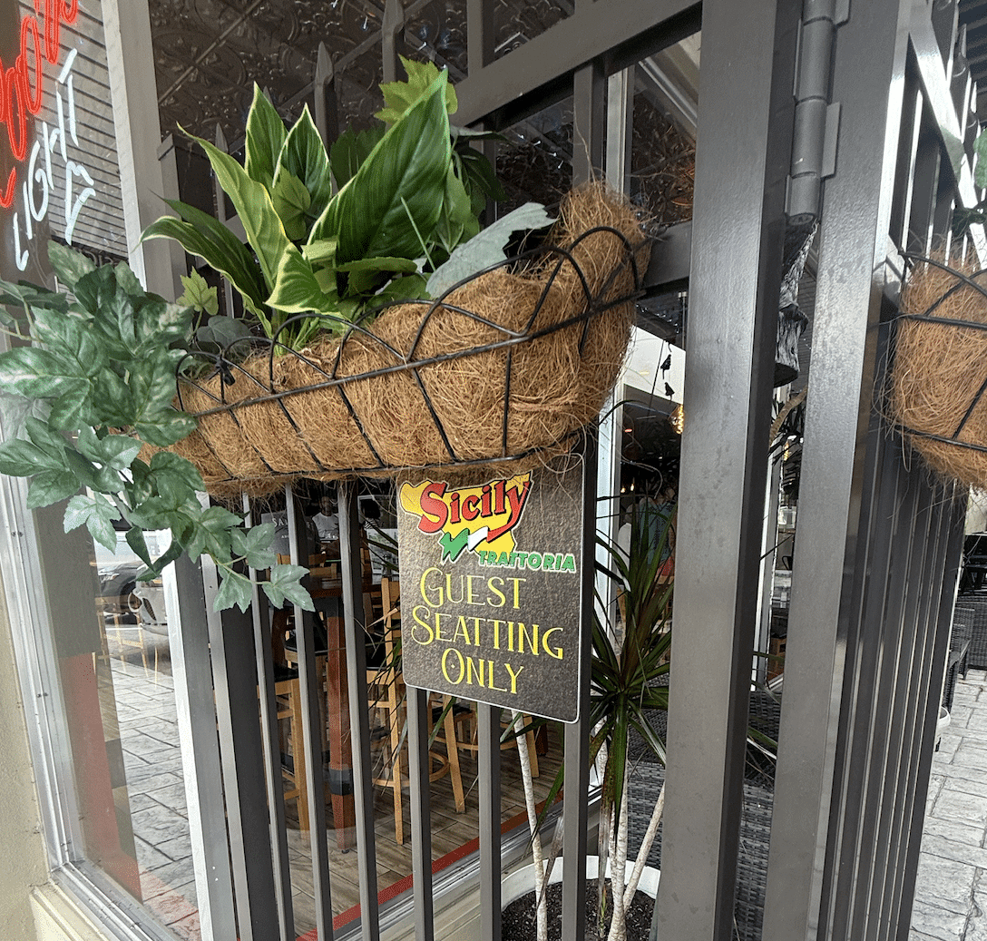 Sicily Trattoria guest seating patio entrance in Cape Coral FL.