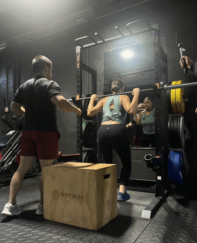 Client at Prime Strength And Conditioning lifting barbell in Cape Coral, FL.